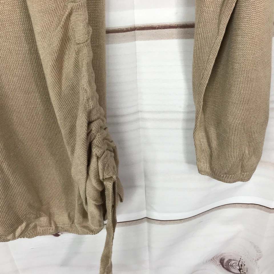 One A Sweater Womens 2X Beige V-Neck Ruched Side Pullover Tunic Solid Rayon Knit - Image 4 of 4