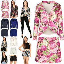Ladies Shorts Scuba One Button Pleated One Piece Side Pocket Ponte Blazer
