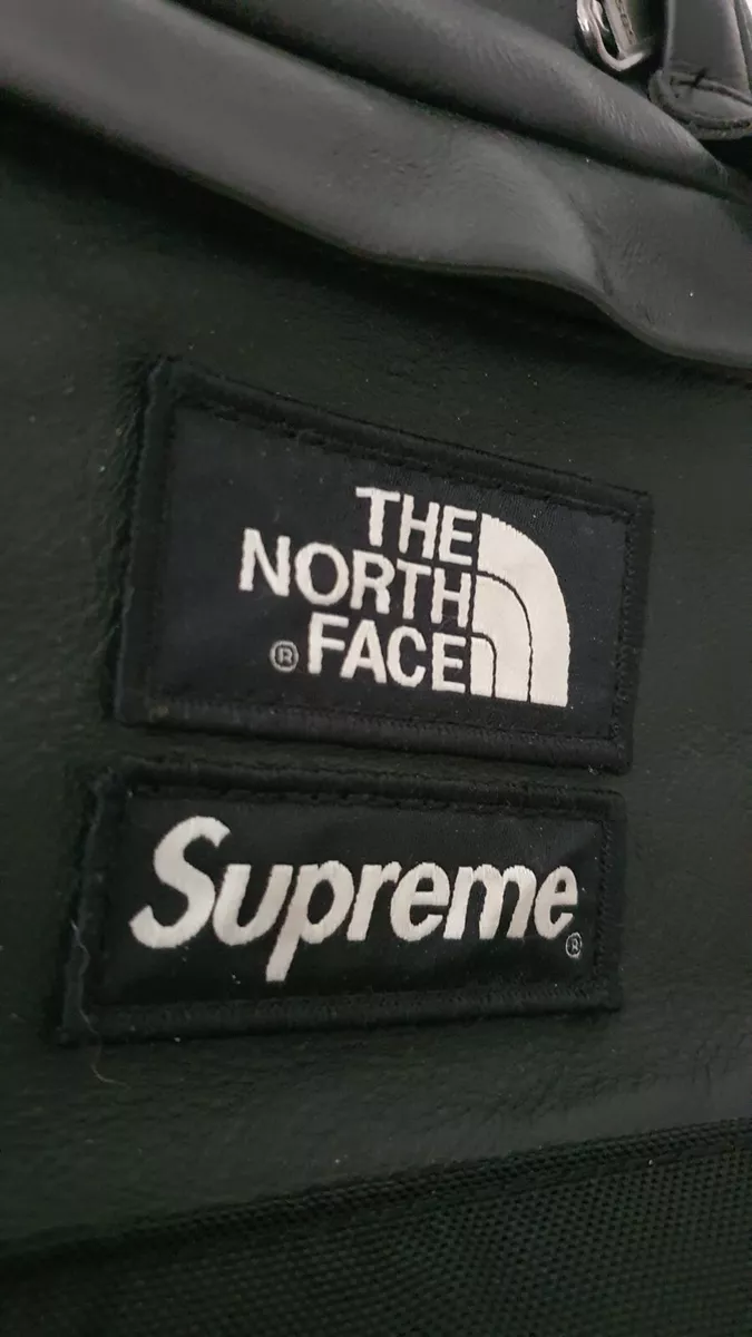 FW17 Supreme x THE NORTH FACE Leather Day Pack black backpack TNF