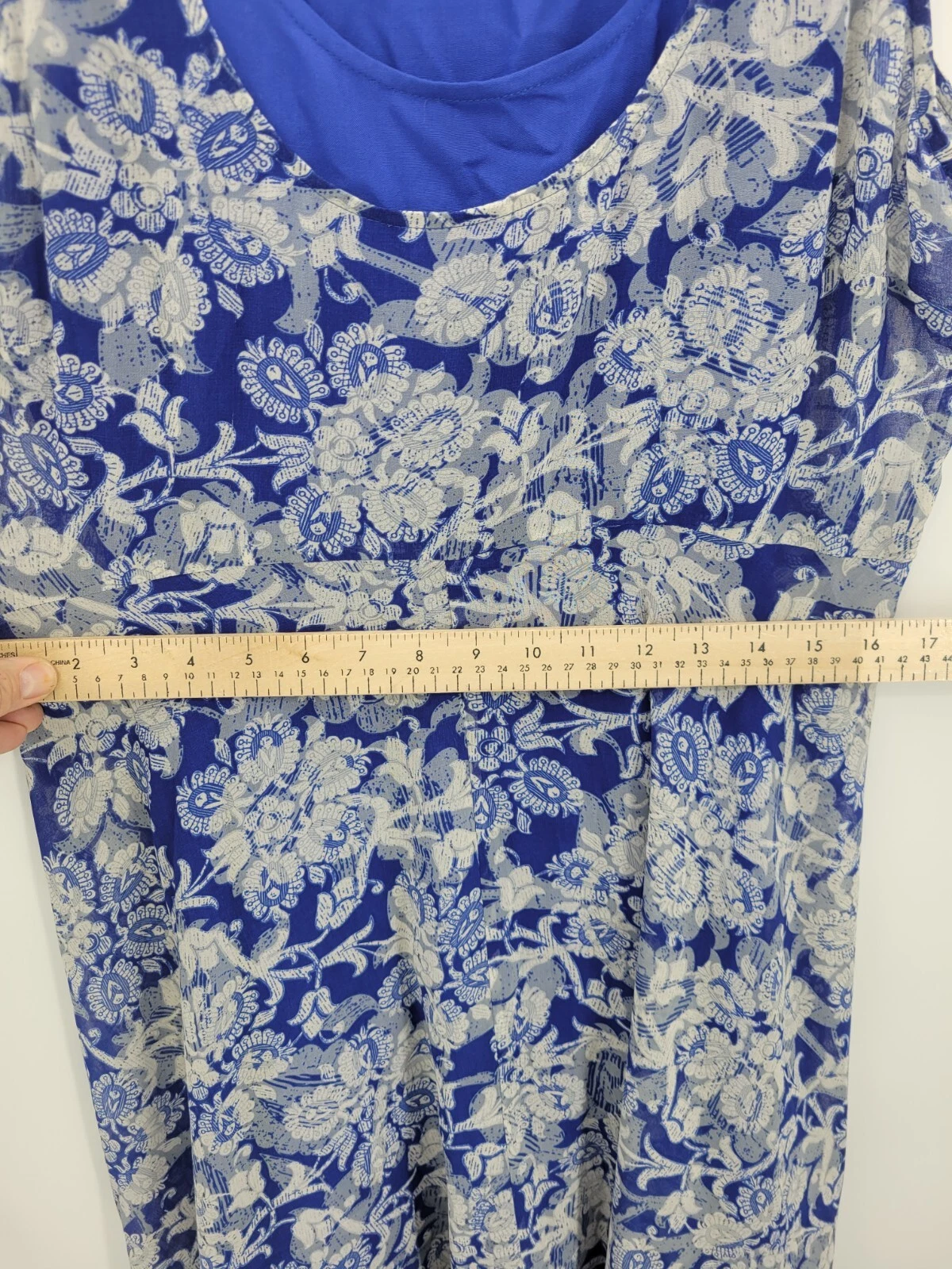 VETEMENTS Abito Cabi donna blu medio floreale salice orlo asimmetrico floreale romantico artistico