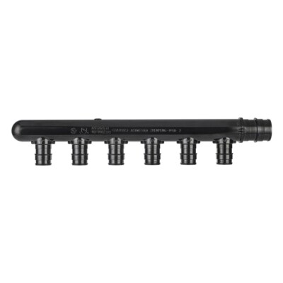 10 PCS EFIELD 6 Ports Closed Pex-A Expansion Poly Manifold 3/4 Trunk, 1/2'' Ports