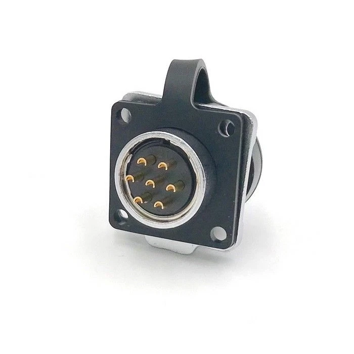 7 Pin Power Circular Connector Male Socket Receptacle Waterproof IP67 Metal - Image 2 of 4