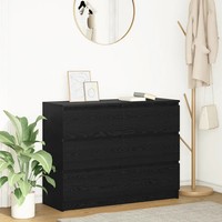 Sideboard Schwarz Eichenoptik 100X35X76 Cm Aus Holzwerkstoff