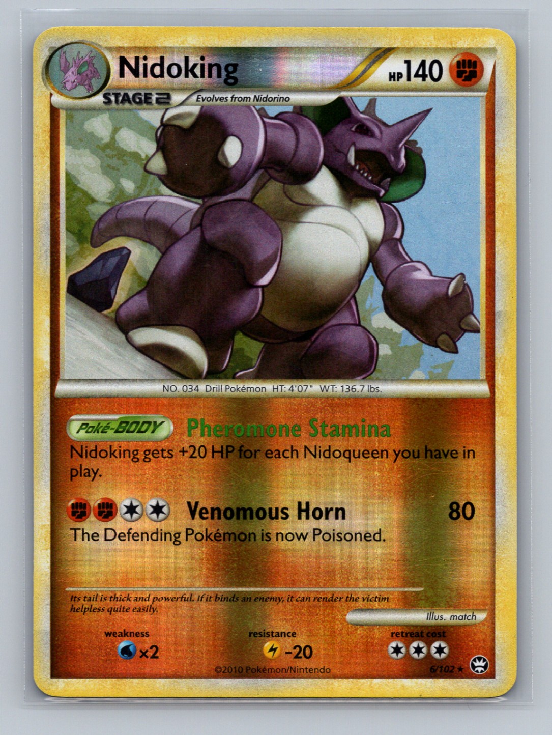 Pokémon TCG Nidoking 6/102 Triumphant Reverse Holo LP
