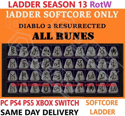 LADDER S13 ALL RUNES ✅ PC PS4 PS5 XBOX SWITCH ✅ DIABLO 2 RESURRECTED ITEMS D2R