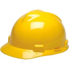 MSA V-Gard Hard Hats Front Brim Fas-Trac Suspension Yellow 475360 MSA Safety