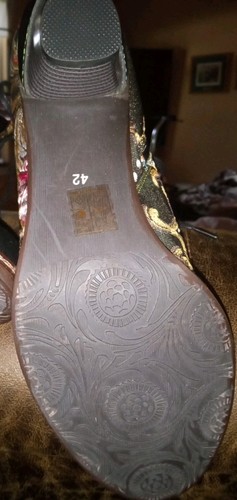 Spring Step 42 (10 1/2) SIREN black floral boots NEW ret 159.00 - Picture 3 of 4