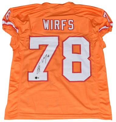 TRISTAN WIRFS SIGNED TAMPA BAY BUCCANEERS #78 ORANGE GAME CUT