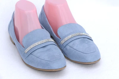 ✨ Marco Tozzi Loafer Slipper Gr. 39 Hellblau Strass Elegant Business - Bild 1 von 4