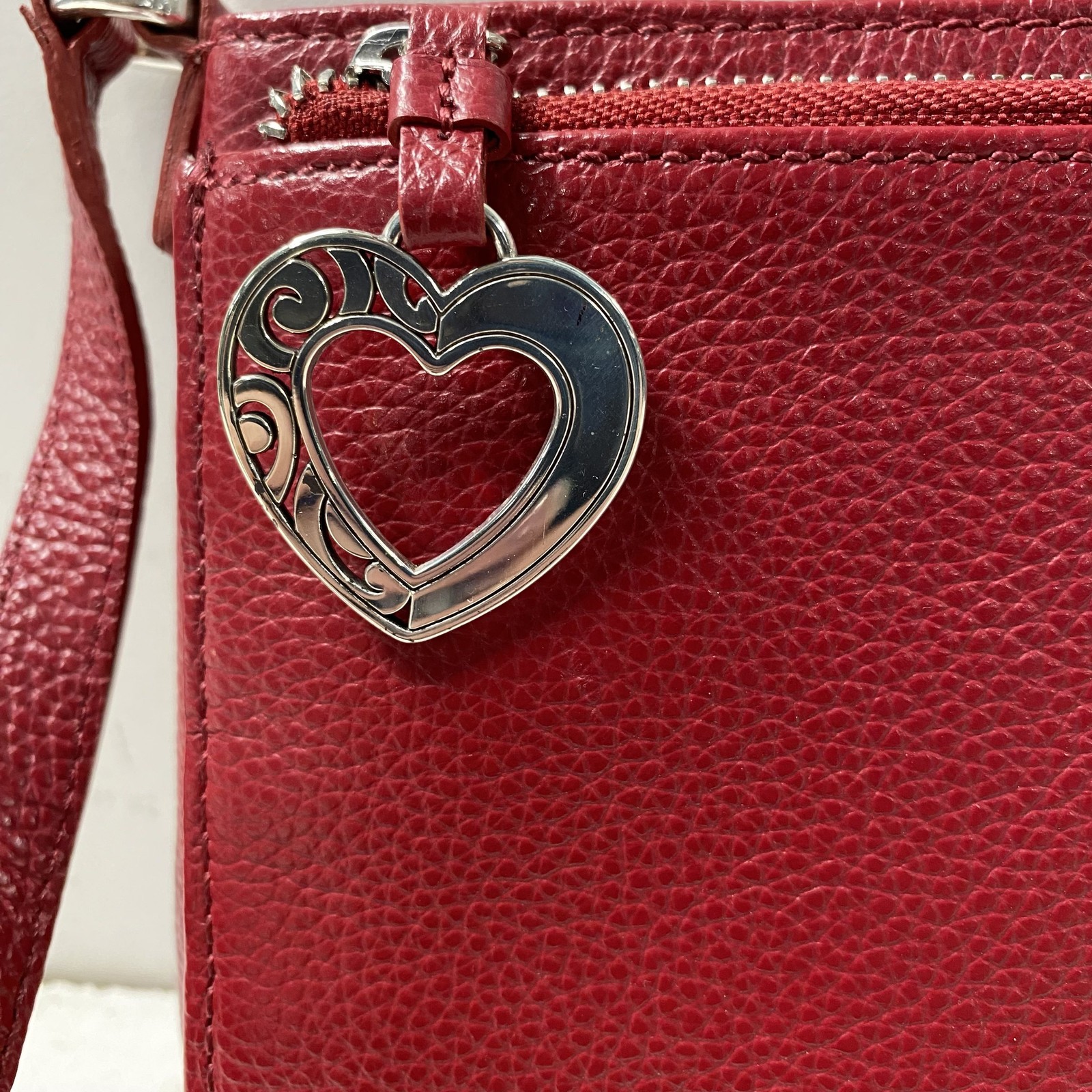 Brighton Red Solid Leather Adjustable Strap Small… - image 2