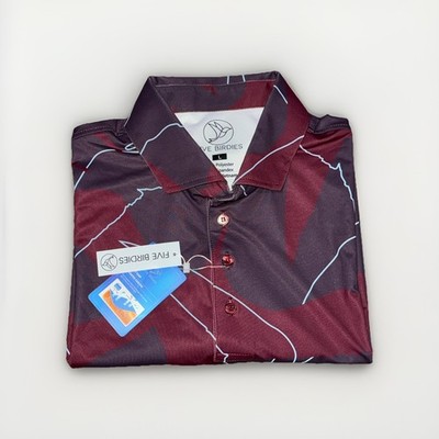Five Birdies Golf Shirt Men s Large Premium Polo UPF 50+ Smart Temp NEW