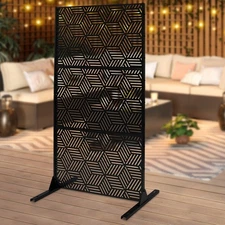 Black Removable Privacy Fence Screen Save Space Multi-functional Decorative