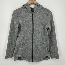 Eddie Bauer Hoodie Women's Size S Gray Full Zip Pockets Polyester Logo Outdoors