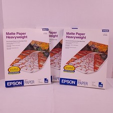 Lot of 3 Epson Matte Paper Heavyweight 8.5"x11" 50 Sheets S041257 New and Sealed