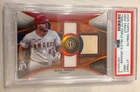 2025 Topps Tribute Mike Trout Triple Relic Orange /25 Angels PSA 9