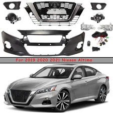 For 2019-2021 Nissan Altima Front Bumper Cover Grill with Fog Light Full Set