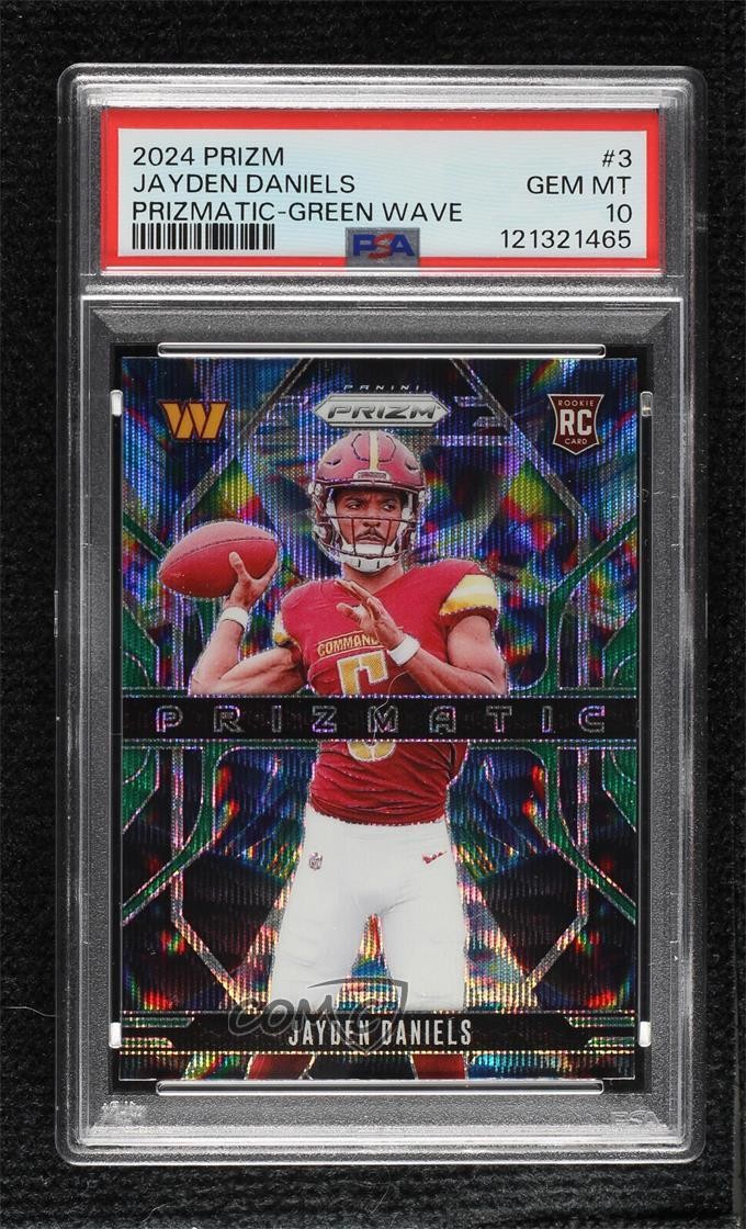 2024 Panini Prizm Prizmatic Green Wave Prizm Jayden Daniels #3 PSA 10 GEM MT