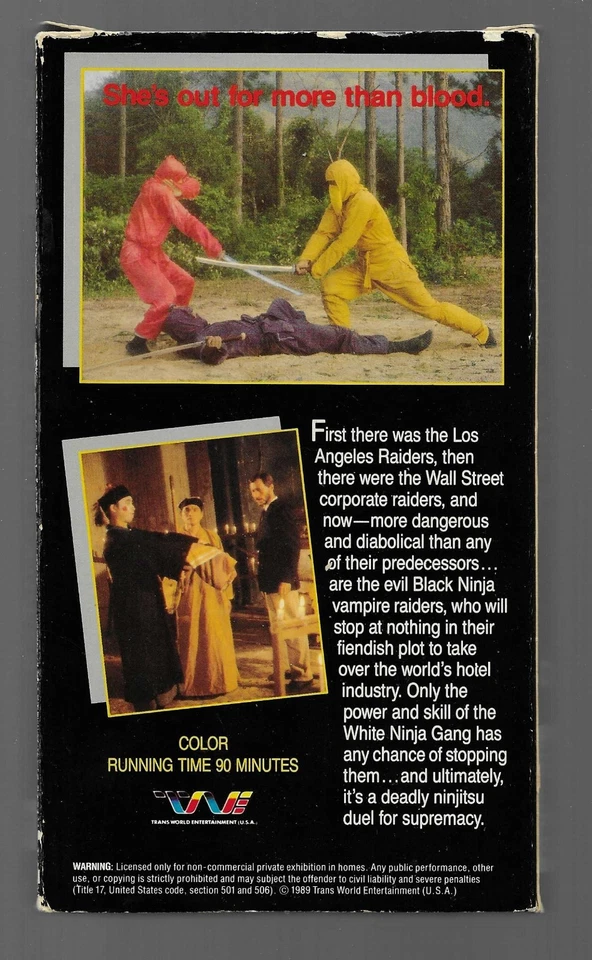 Vampire Raiders: Ninja Queen (VHS 1989) Trans World. Godfrey Ho. Rarity: C6 - Image 2 of 4