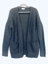 Universal Thread Womens S Cardigan Open Front Layering Pockets Grey Sweater Knit