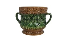 Vintage Planter Bay West Germany Green Brown Pottery Faience Design Bodo Mans Gl