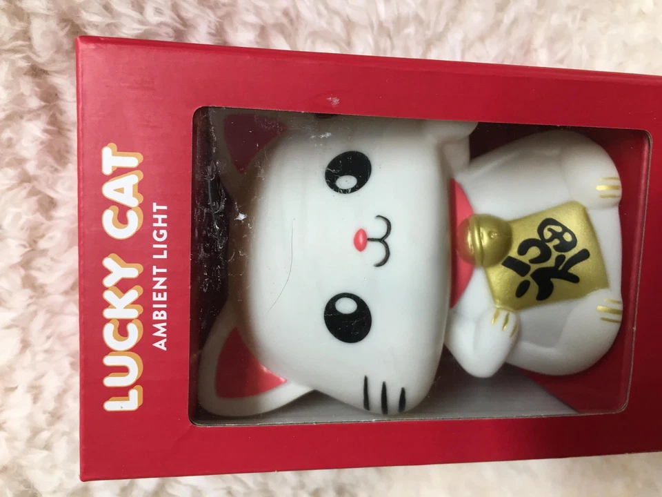 Smoko Lucky Cat окружающий свет светодиодная ночная лампа беспроводной настольный декор подарок новый в коробке - Изображение 2 из 4