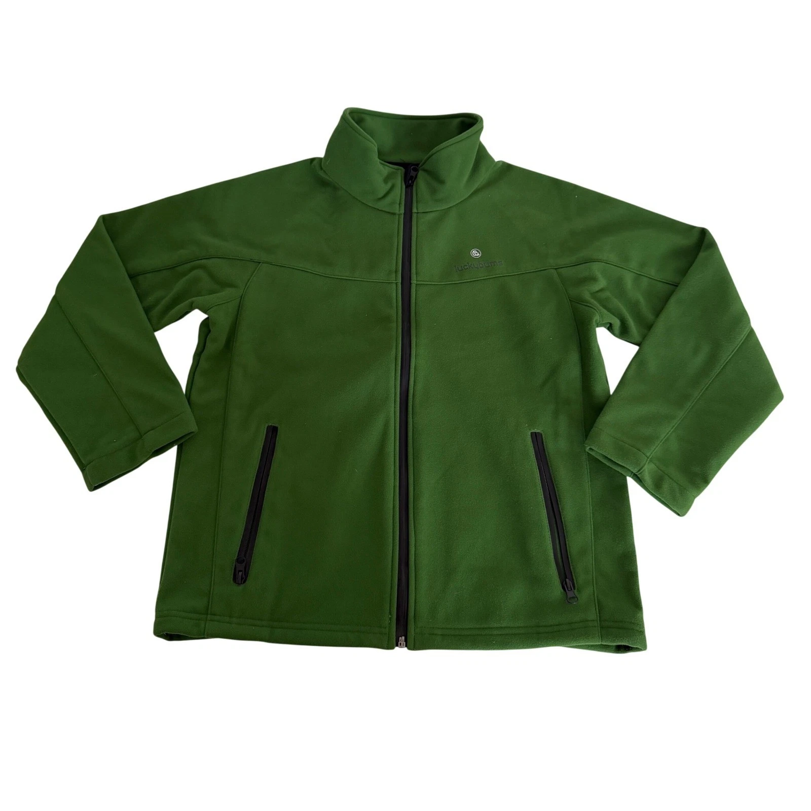 Luckybuns Green Fleece Full Zip Jacket Youth Kids Large Warm Cozy Casual Winter