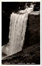 Vintage RPPC Postcard, Vernal Falls, Yosemite National Park, Posted