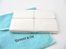 Tiffany & Co Streamerica Silver Business Card Holder Office Gift Cool Pouch 