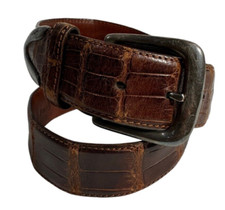 Vintage POLO RALPH LAUREN Brown American Alligator Women's Belt Unisex 28