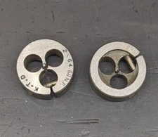 2 Kromhard 2-64 UNF Round Dies 13/16" OD Screw Adjustable Carbon Steel USA