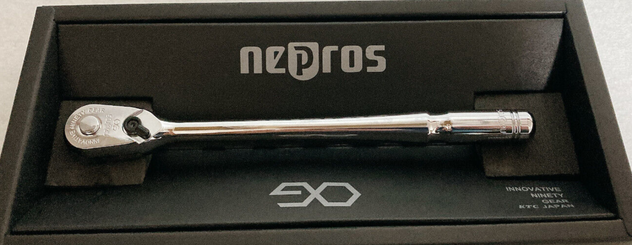 KTC KYOTO Tool Nepros 6.3sq. 90 Gear Long Ratchet Handle 1/4"" NBR290L
