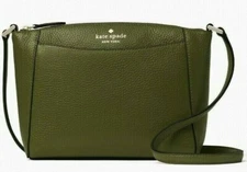 NWB Kate Spade Monica Crossbody Army Green Leather WKR00258 $279 Dust Bag FS
