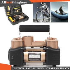 12V Double Cylinder Air Pump Compressor Car Auto Tire Inflator 150PSI Heavy Duty
