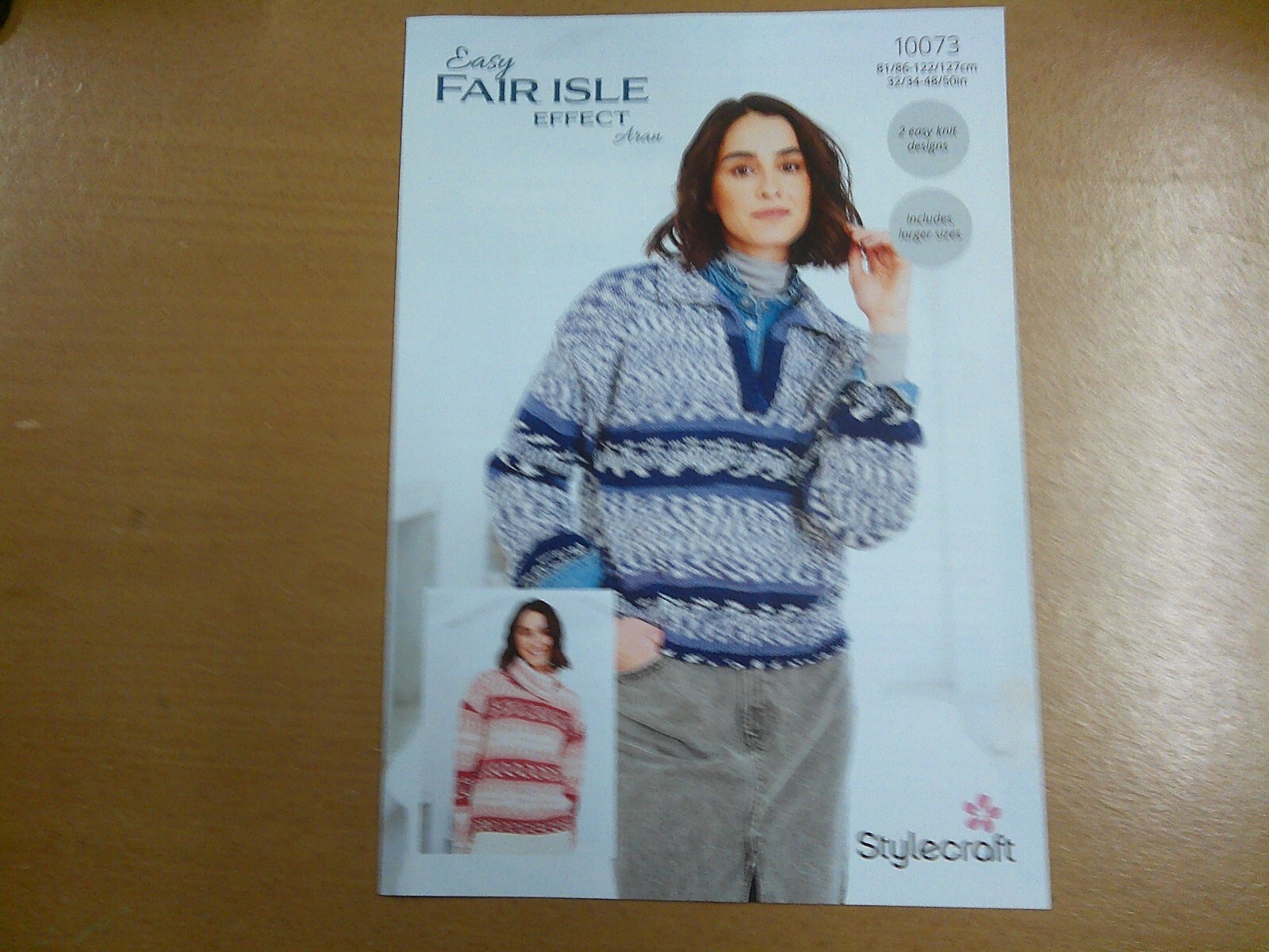 Stylecraft Aran Pattern 10073 32/34 - 48/50 ins (2 Easy Knit Designs ) Sweaters