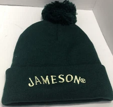 Jameson Irish Whiskey Skull Cap Hat Knit Beanie Skully Green Adult Size