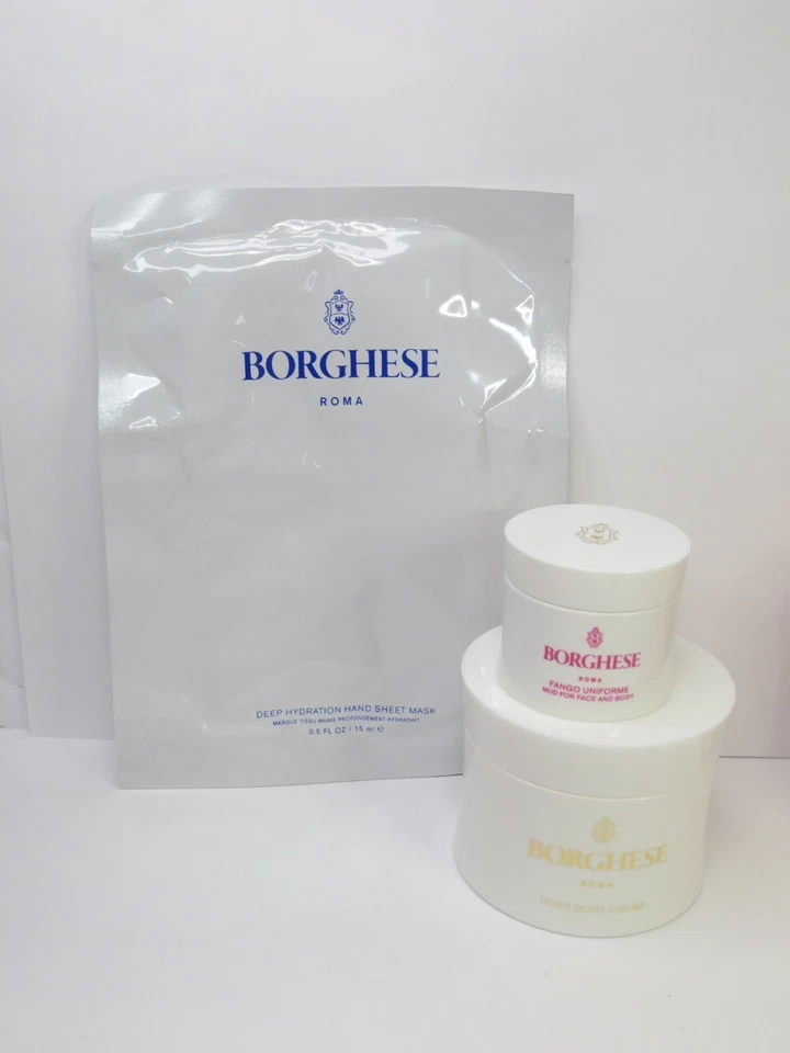 BORGHESE 3 PC SET - BODY CREME, MUD MASK & HAND MASK SHEET SEE DETAILS - Image 3 of 4