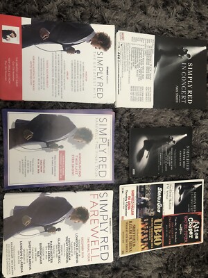 6 Different Flyers - Simply Red - 2005 Tour, 2009 Tour And 2010 Tour A5/Postcard