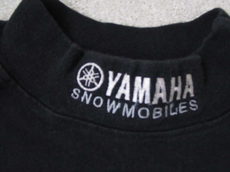 VINTAGE Yamaha Shirt Mens Extra Large Black Long Sleeve Snowmobiles Adult USA - Image 4 of 4