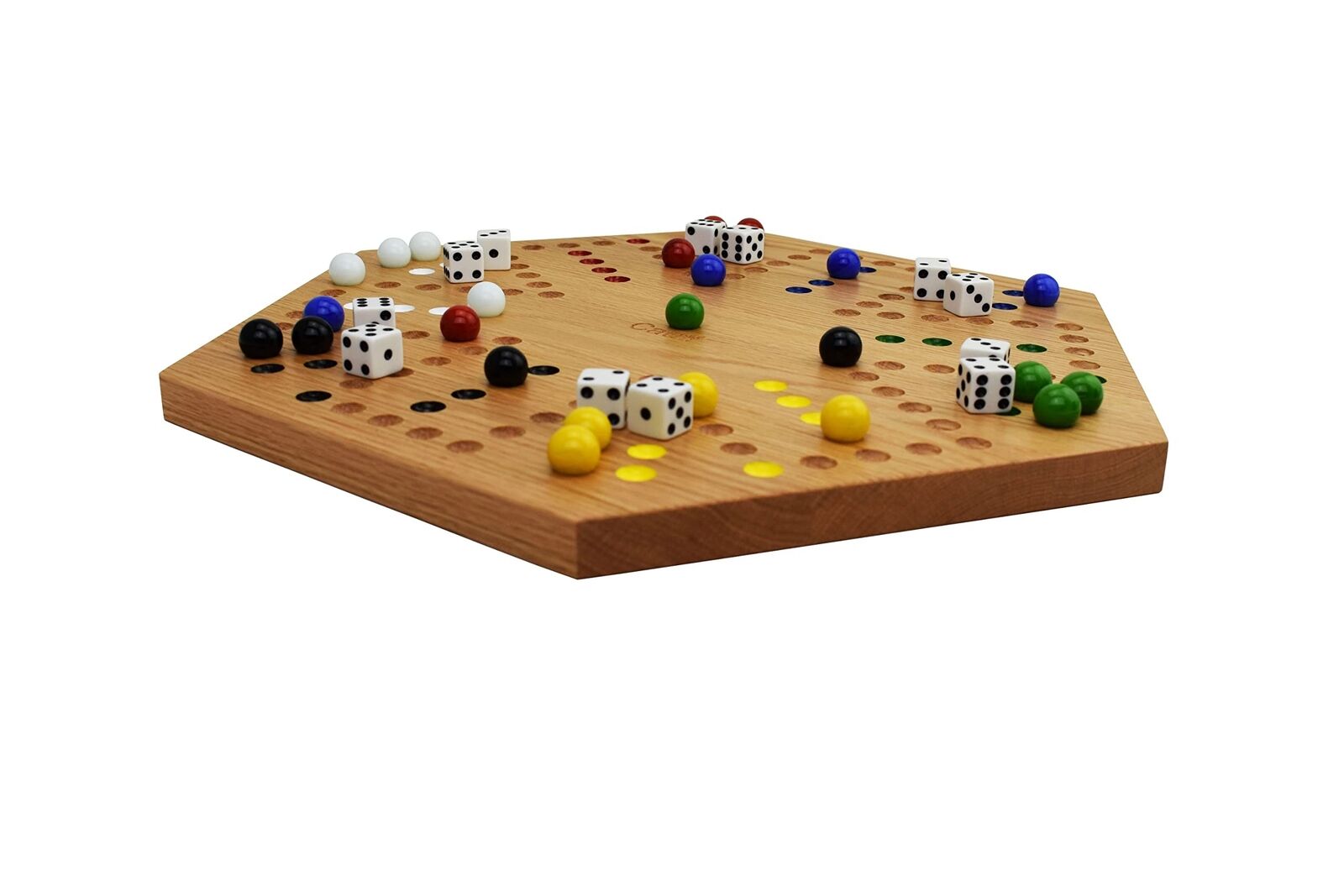 Solid Oak Double Sided Marble Board Game Hand Painted by Cauff (20 inch) :  Toys & Games 