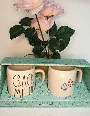 RAE DUNN MAGENTA CRACK ME UP & Easter EGGS COFFEE TEA MUGS /CUP Brand New