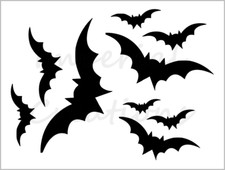 Vampire Bats Stencil 3 Sizes Halloween Cookie 8.5" x 11" Reusable Sheet S786