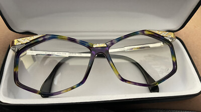 Deadstock CAZAL Vintage 80s Eyeglass Frames Model 354 Blue Purple Black No RX