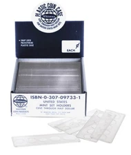 Mint / Proof Set Coin Holder 5 Hole 2x6 Cent To Half Dollar 25 Snaplocks Whitman