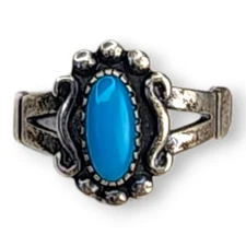 Vintage Turquoise Wheeler Manufacturing Co. Sterling Silver 925 Ring Size 3.75