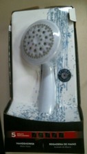Delta Handshower, White Finish, 5 Settings, Showerhead, 60" Stainless Hose, FS