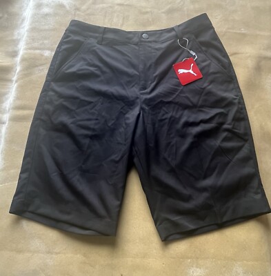 NWT PUMA MENS SHORTS BLACK SIZE W 32 SPORTS GIM