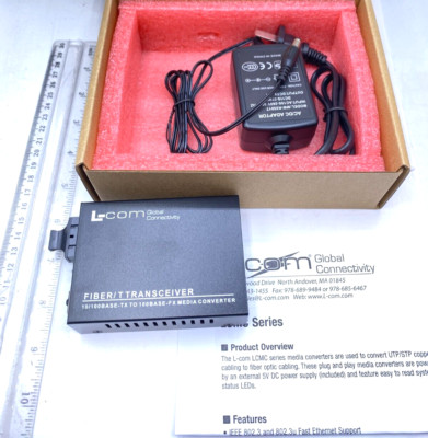L-com Fiber T Transceiver 10/100Base-TX To 100Base-FX Media Converter LCMC-SA-25