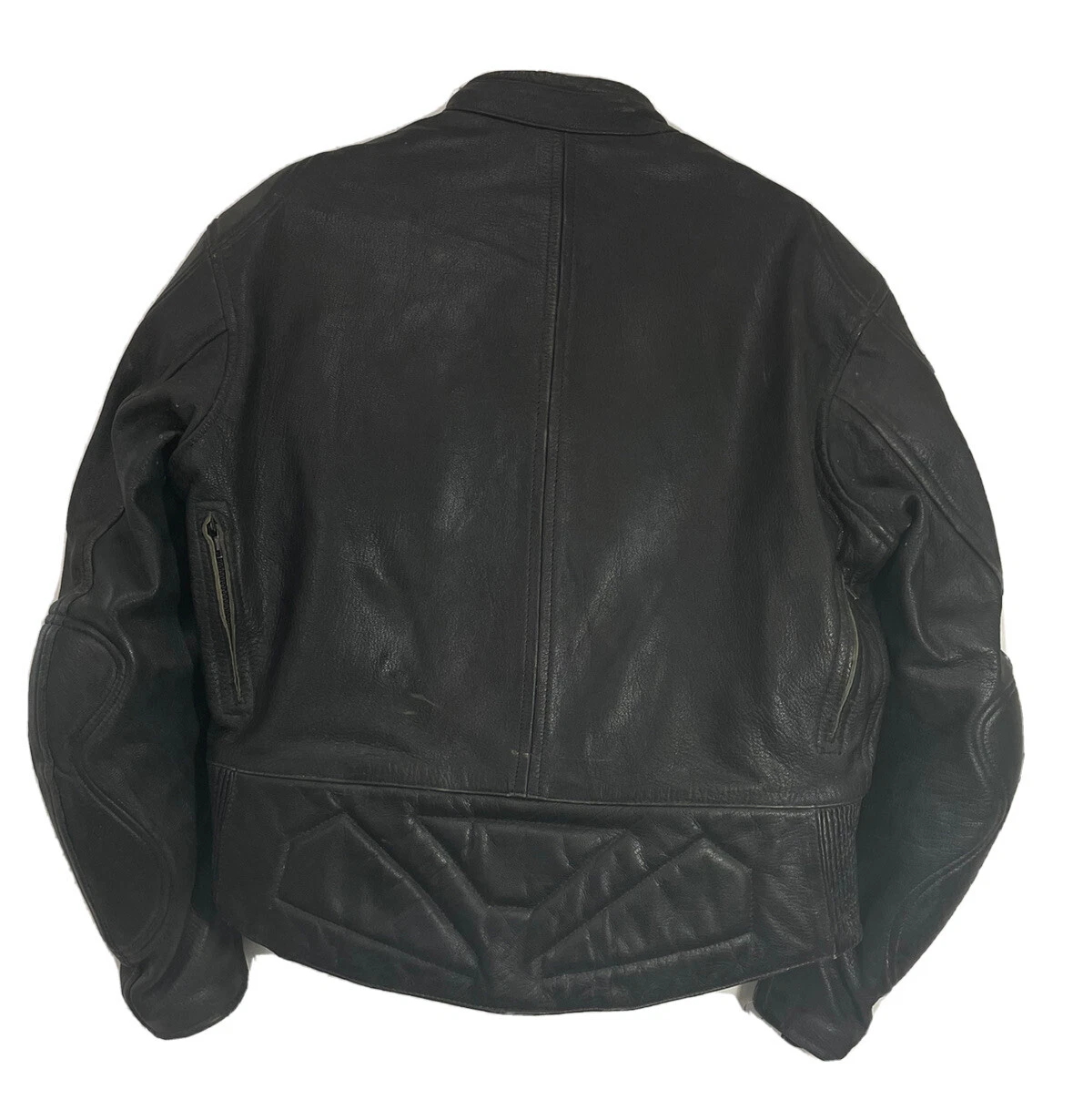 AGV Sport Mens 38 Black Leather Motorcycle Jacket Padded armored Vented Lined  image 6