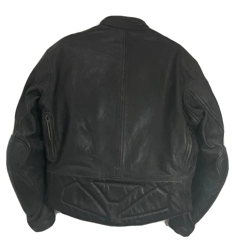 AGV Sport Mens 38 Black Leather Motorcycle Jacket Padded armored Vented Lined  image 6