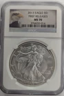 2013 Silver Eagle NGC MS70 First Release Eagle Label- Z513